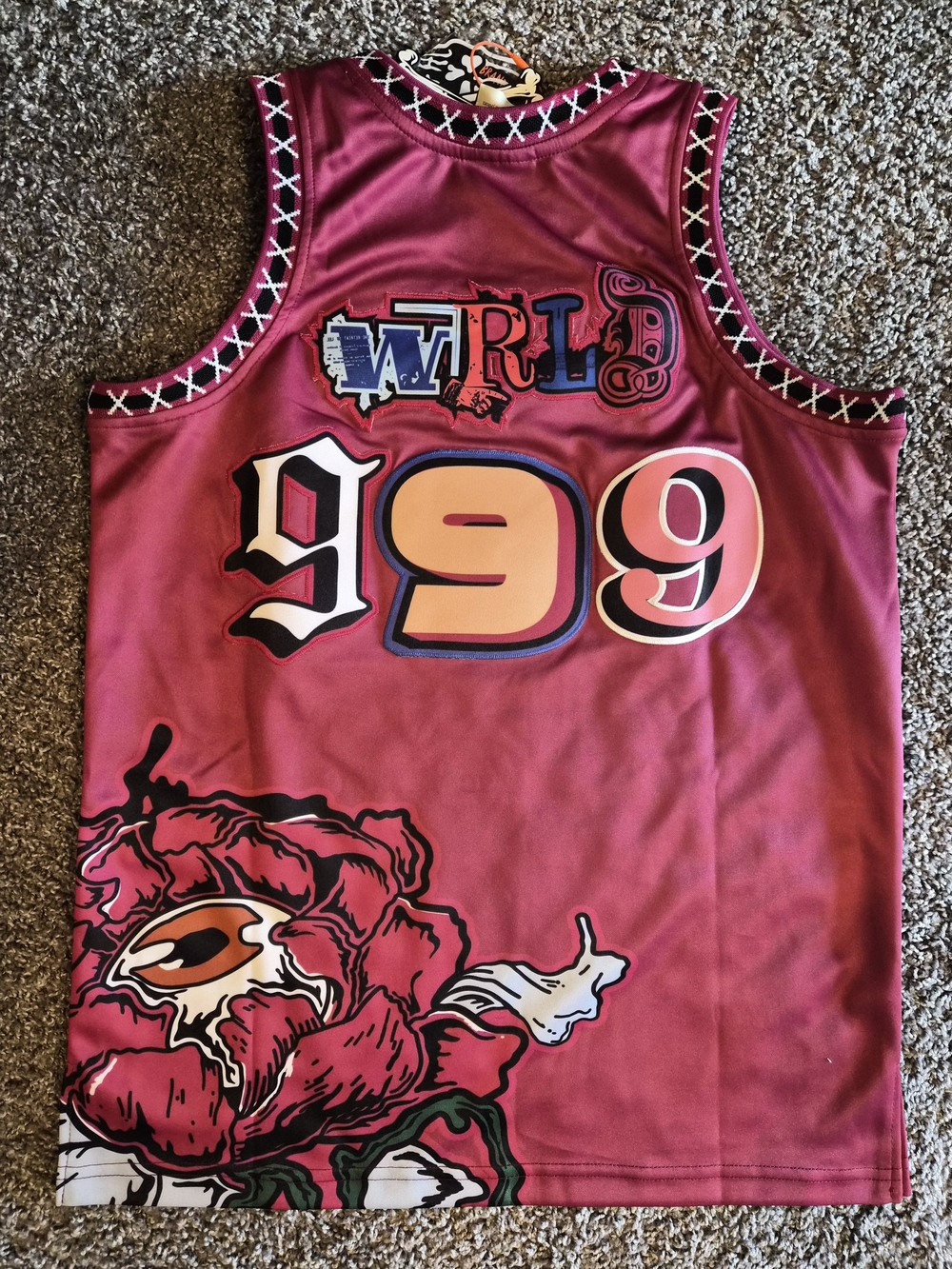 Jolly Ridd Men's Magenta Graphic Sleeveless Jersey - Picture 2 of 3